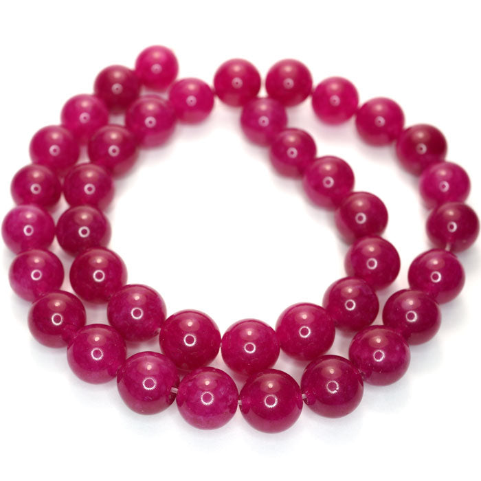 Malay Jade Fuchsia 10mm Round Beads