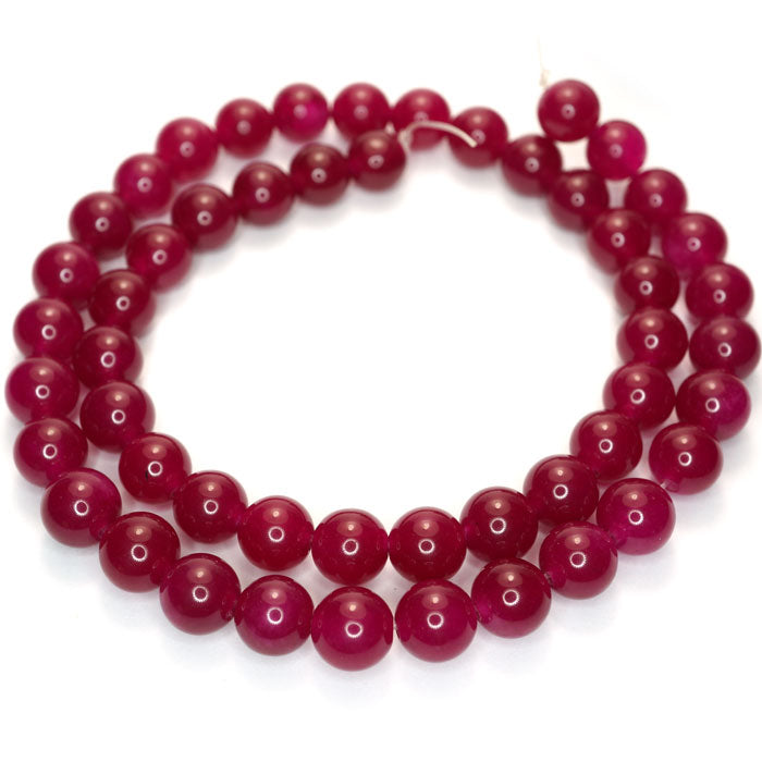 Malay Jade Fuchsia 8mm Round Beads