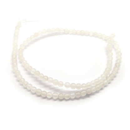 Malay Jade Ghost White 4mm Round Beads