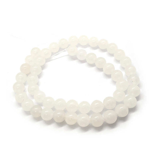 alay Jade Ghost White 8mm Round Beads