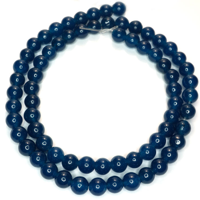 Malay Jade Mineral Blue 6mm Round Beads