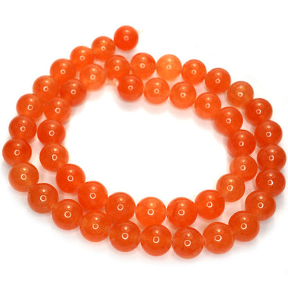 Malay Jade Orange 8mm Round Beads