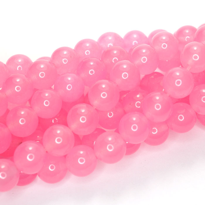 Malay Jade Rose Pink 8mm Round Beads