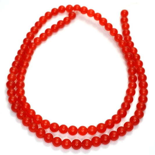 Malay Jade Red 4mm Round Beads