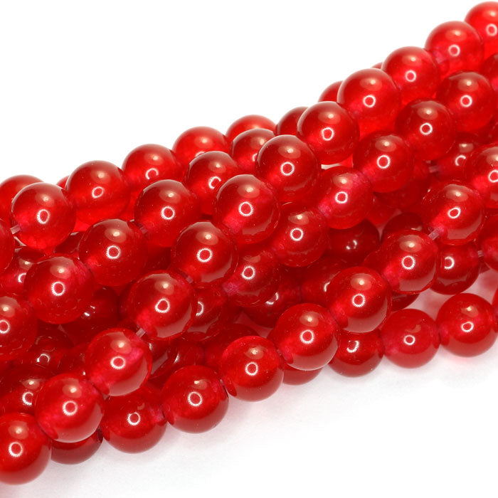 Malay Jade Red 6mm Round Beads