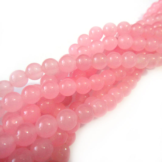 Malay Jade Rose Pink 6mm Round Beads 