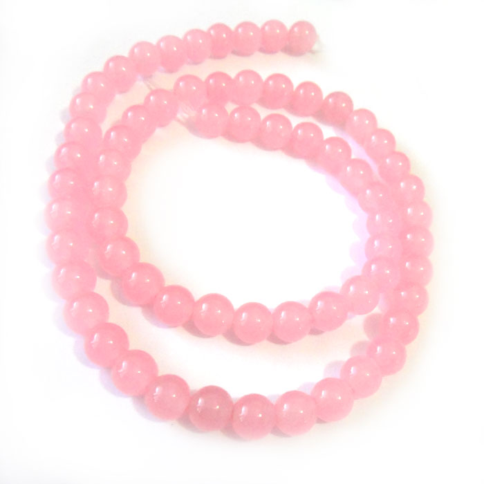 Malay Jade Rose Pink 6mm Round Beads 