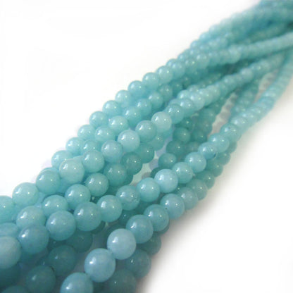 Malay Jade Turquoise 4mm Round Beads 