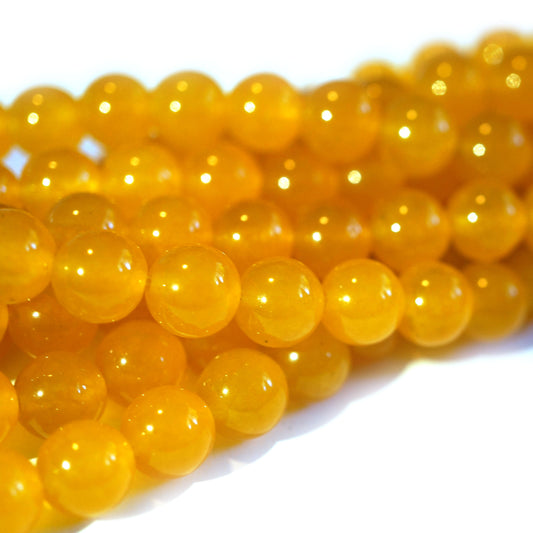 Malay Jade Yellow 8mm Round Beads