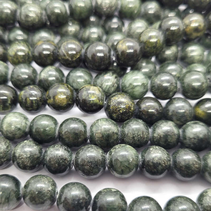 Mashan Jade (Dyed Dark Green) 10mm Round Beads