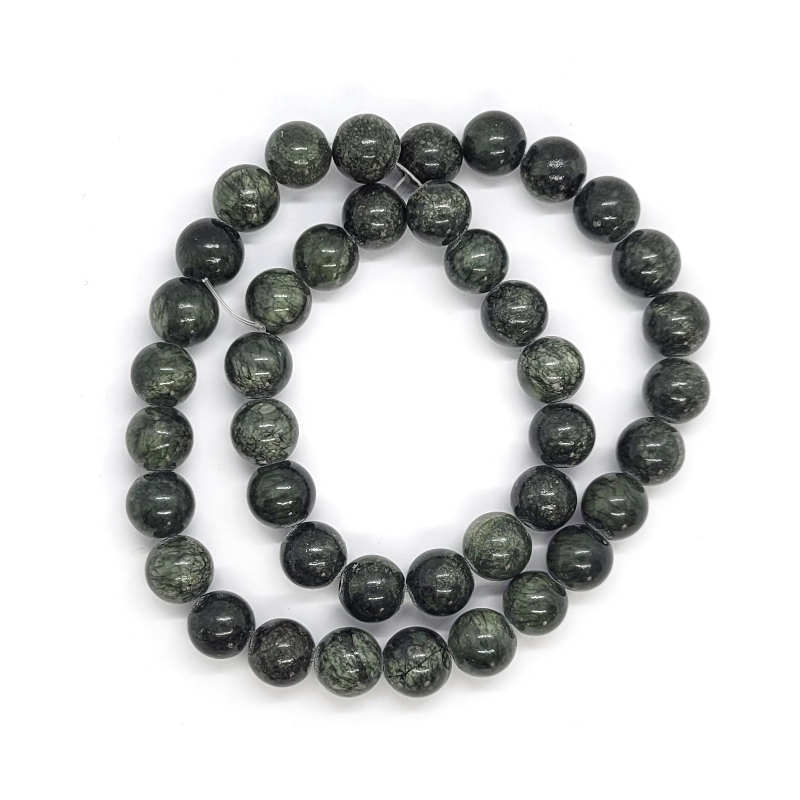 Mashan Jade (Dyed Dark Green) 10mm Round Beads