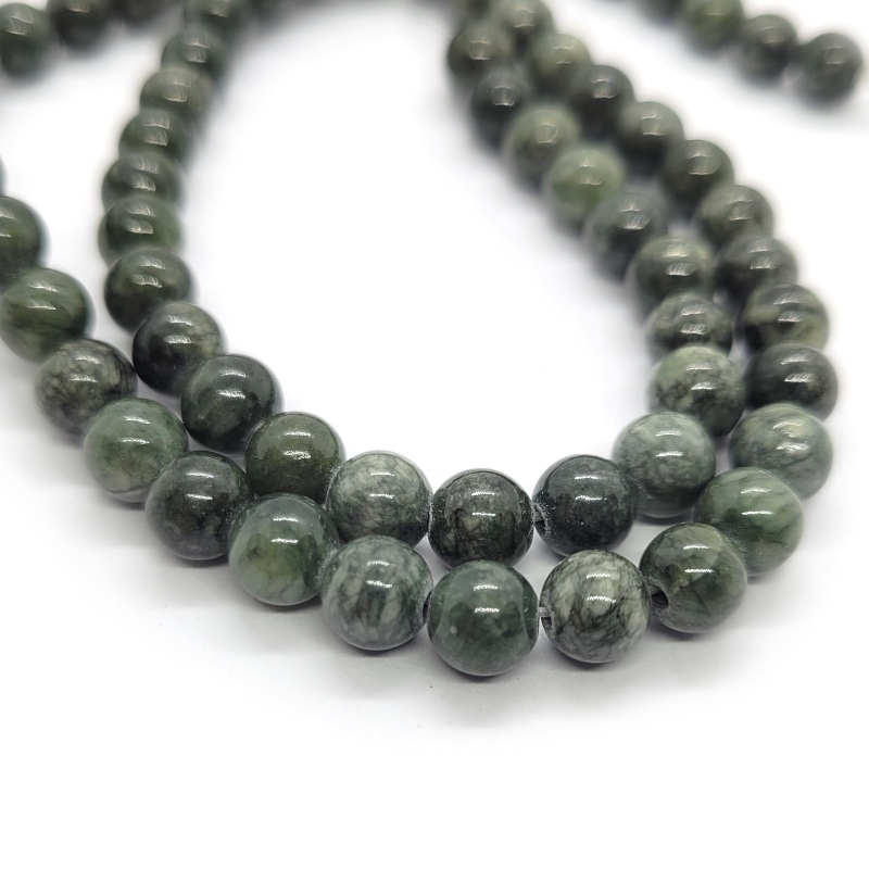 Mashan Jade (Dyed Dark Green) 6mm Round Beads