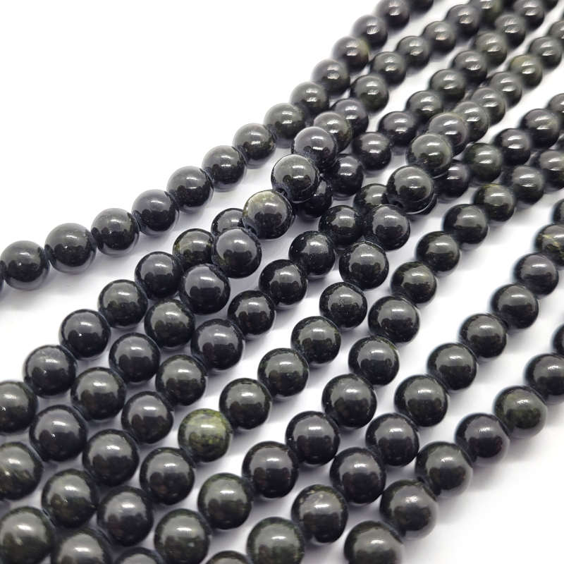 Mashan Jade (Dyed Dark Green) 6mm Round Beads