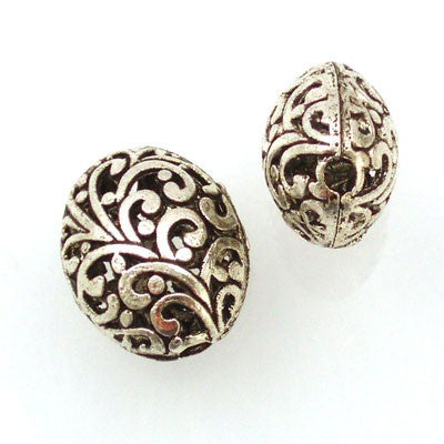 Tibetan Silver 21x17x13mm Beads (Pack 2)