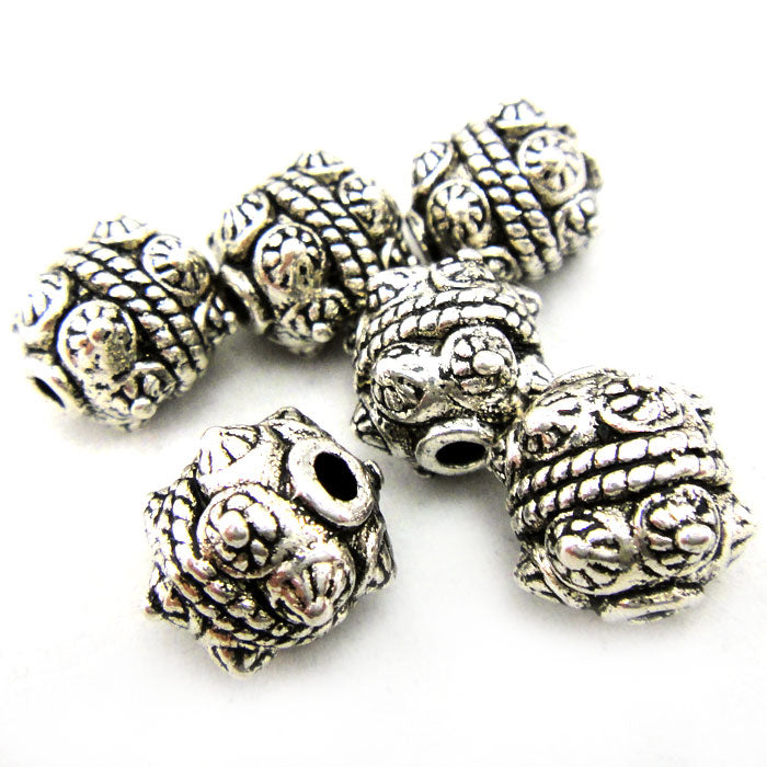 Tibetan Silver 10mm Studded Beads