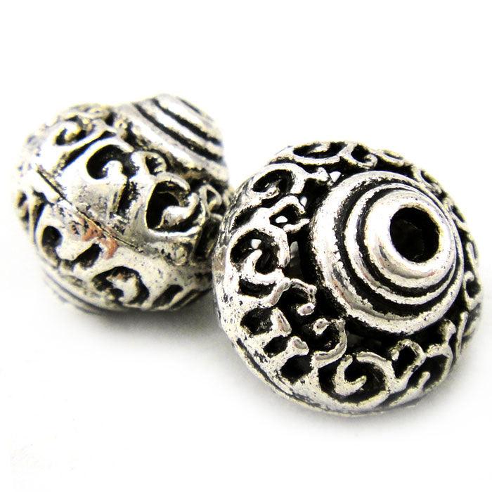 Tibetan Silver 17mm Large Bicone Beads