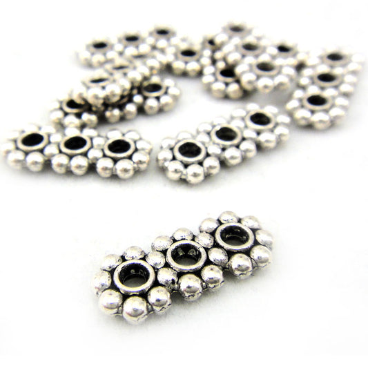 Tibetan Silver 16x7mm 3 Hole Bead Spacers