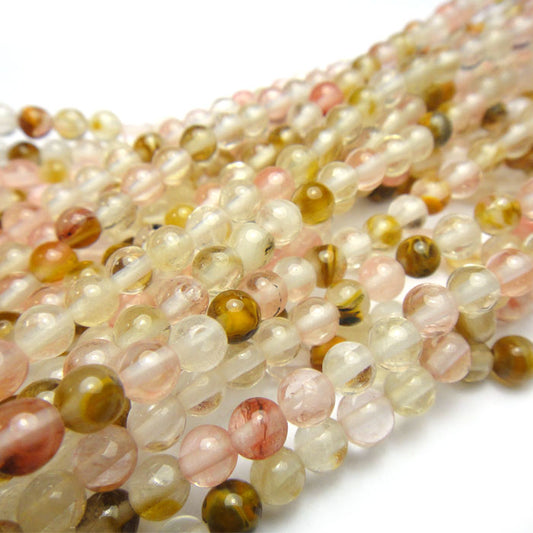 Mixed Colour Cherry Quartz 4mm Round Beads