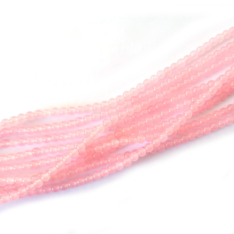 Malay Jade Rose Pink 4mm Round Beads