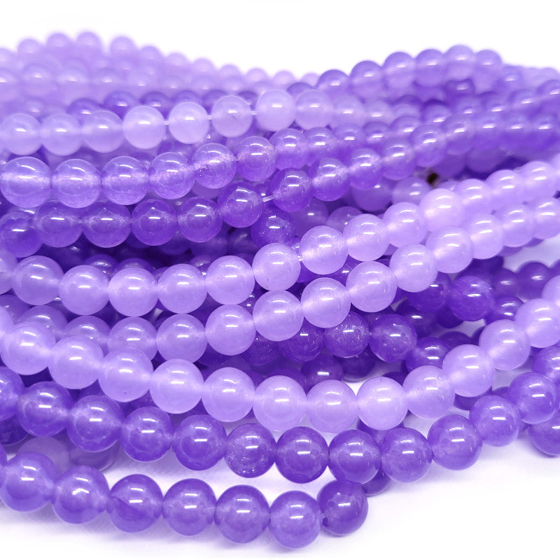 Malay Jade Purple 8mm Round Beads 