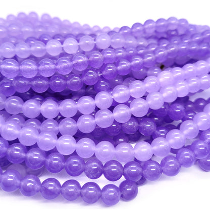 Malay Jade Purple 8mm Round Beads 