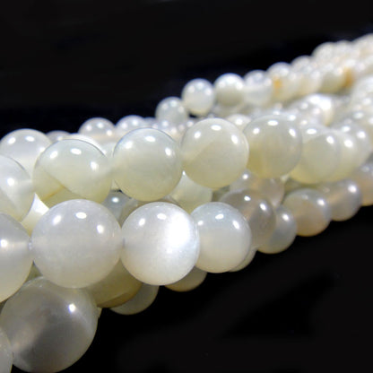 Moonstone Light Grey 10mm Round Beads