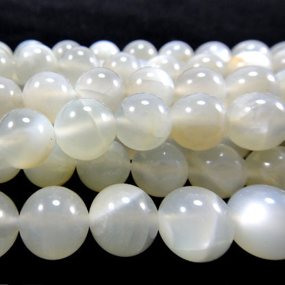 Moonstone Light Grey 10mm Round Beads