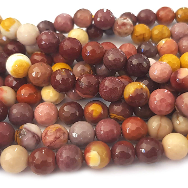 Mookaite Faceted 8mm Round Beads 