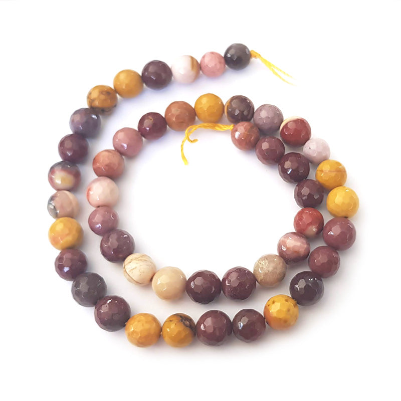 Mookaite Faceted 8mm Round Beads 