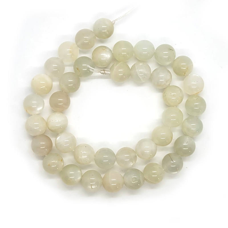 Moonstone Light Grey 10mm Round Beads