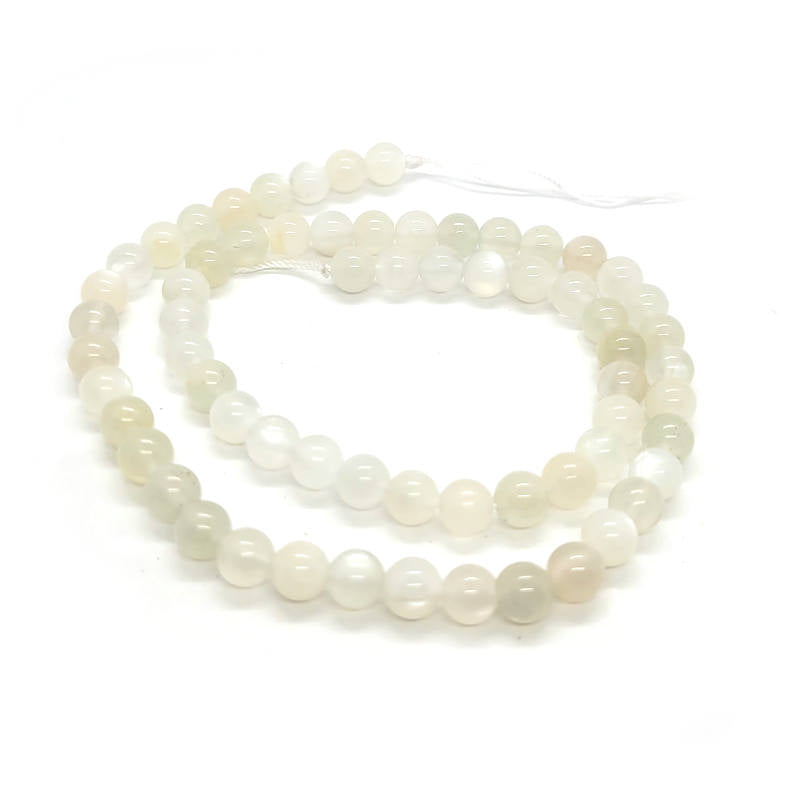 Moonstone Light Grey 6mm Round Beads