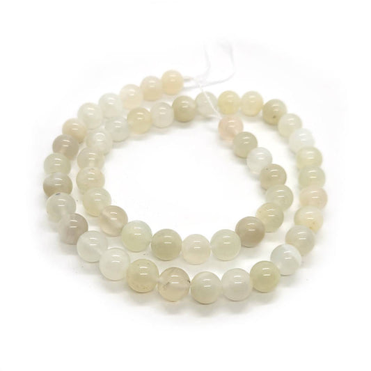 Moonstone Light Grey 8mm Round Beads