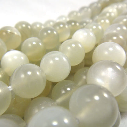 Moonstone Light Grey 10mm Round Beads