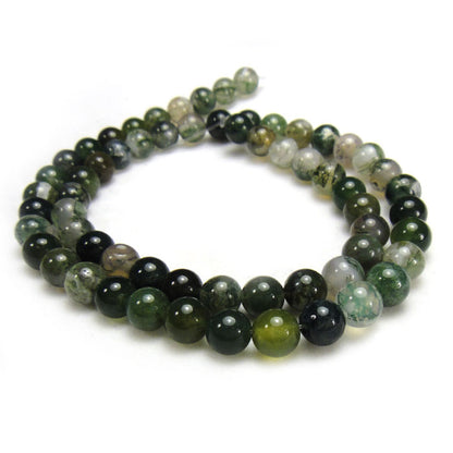 Moss Agate 6mm Round Beads