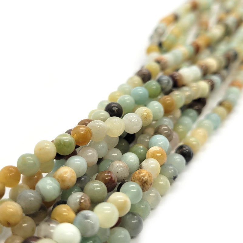 Multicolour Amazonite 4mm Round Beads