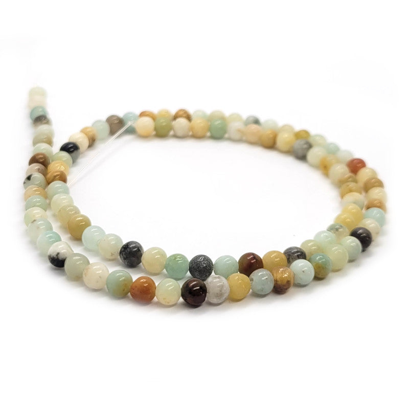 Multicolour Amazonite 4mm Round Beads