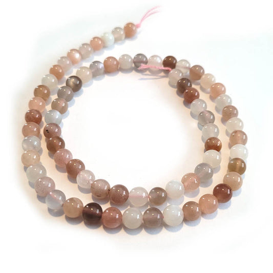 Multicolour Moonstone 6mm Round Beads