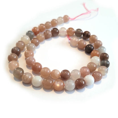 Multicolour Moonstone 8mm Round Beads