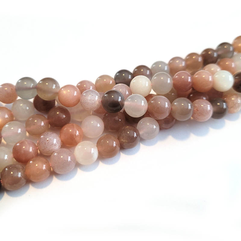 Multicolour Moonstone 8mm Round Beads