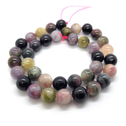 Multicolour Tourmaline 10mm Round Beads