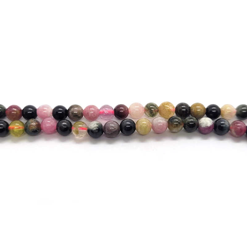 Multicolour Tourmaline 4mm Round Beads