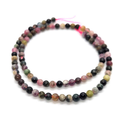 Multicolour Tourmaline 4mm Round Beads