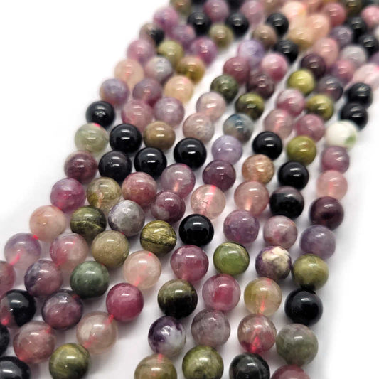 Multicolour Tourmaline 6mm Round Beads