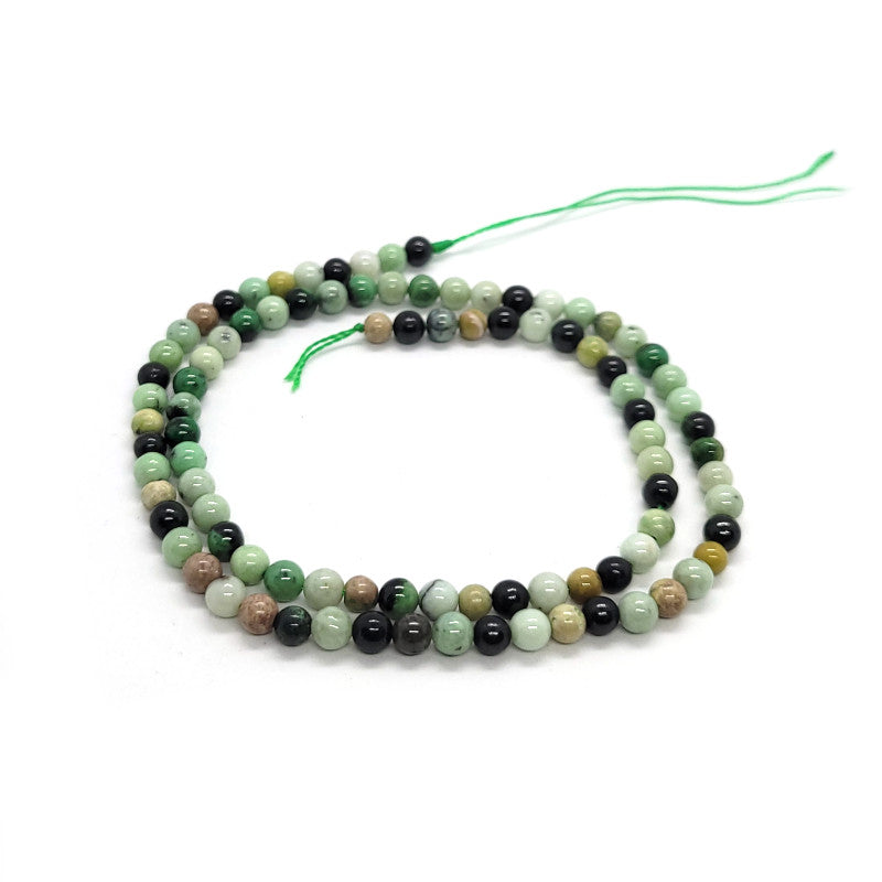 Natural Green Turquoise 4mm Round Beads