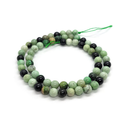 Natural Green Turquoise 6mm Round Beads