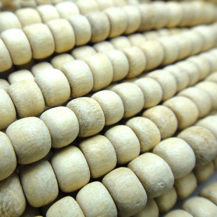 Natural White Wood 4x5mm Pokalet Wood Beads