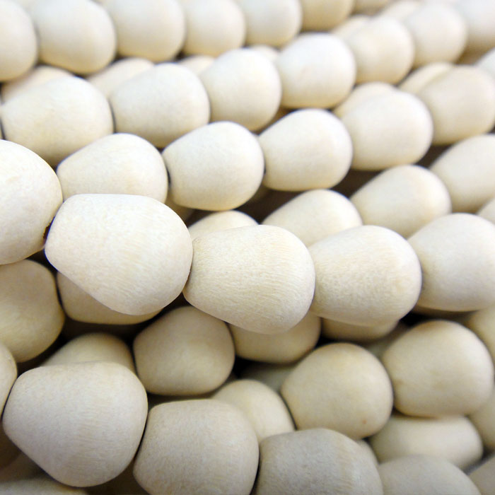 Natural White Wood 8x10mm Teardrop Wood Beads