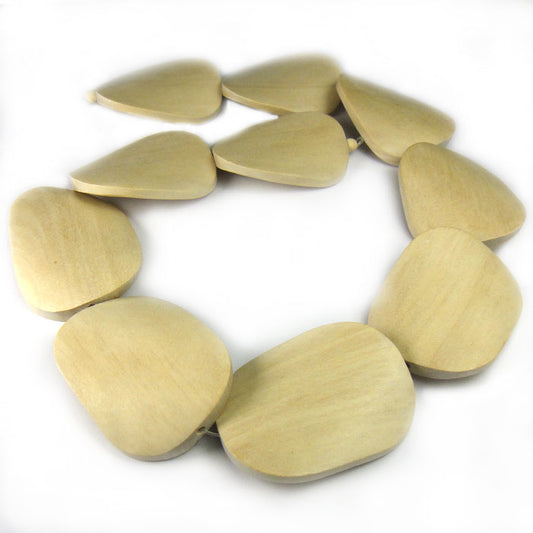 Natural White Wood Twist Beads