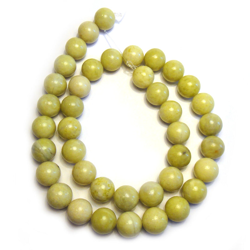 Natural Lemon Jasper 10mm Round Beads