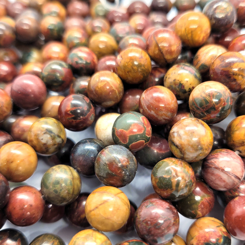 New Picasso Jasper 10mm Round Beads